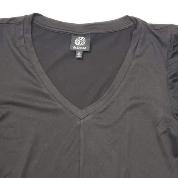 Bobeau Puff Sleeve Butter Top Womens Size XS Black V-Neck ¾ Sleeve Coquette NWOT - Picture 12 of 16
